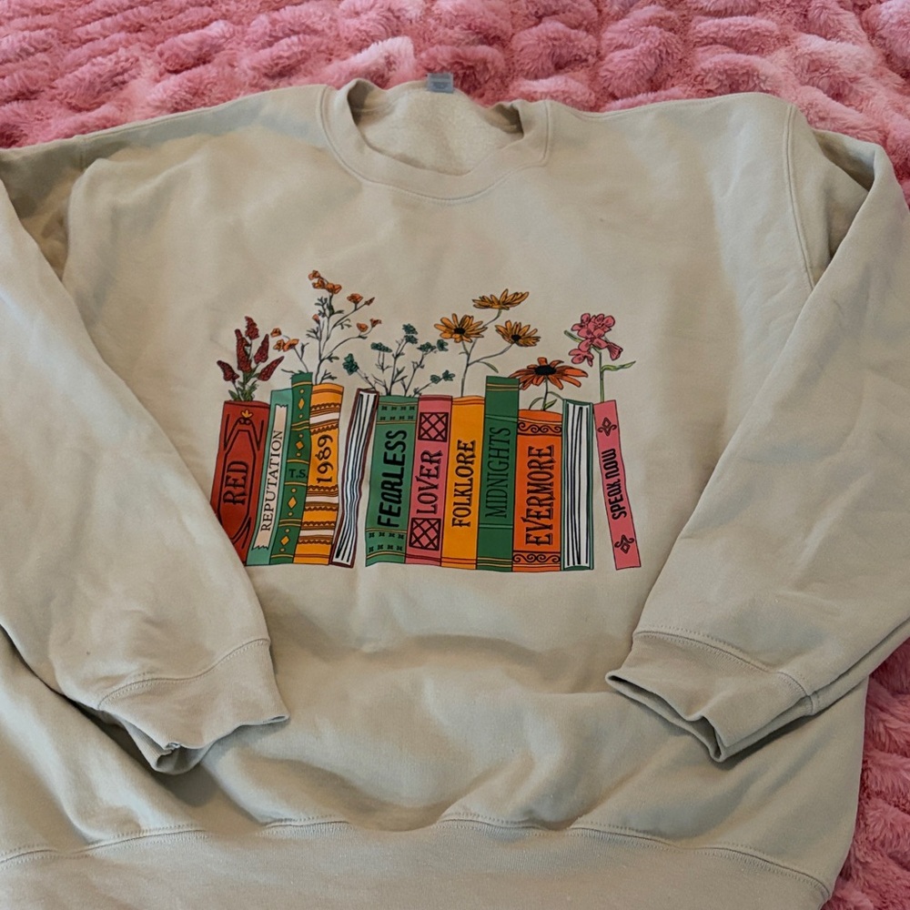Taylor Swift Albums Floral Book Graphic Sweatshirt